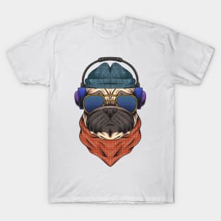 DJ Pug: Dowg with Headphones and shades (Dog) T-Shirt